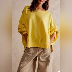 NEW We The Free Banana Color Camden Swestshirt SZ M